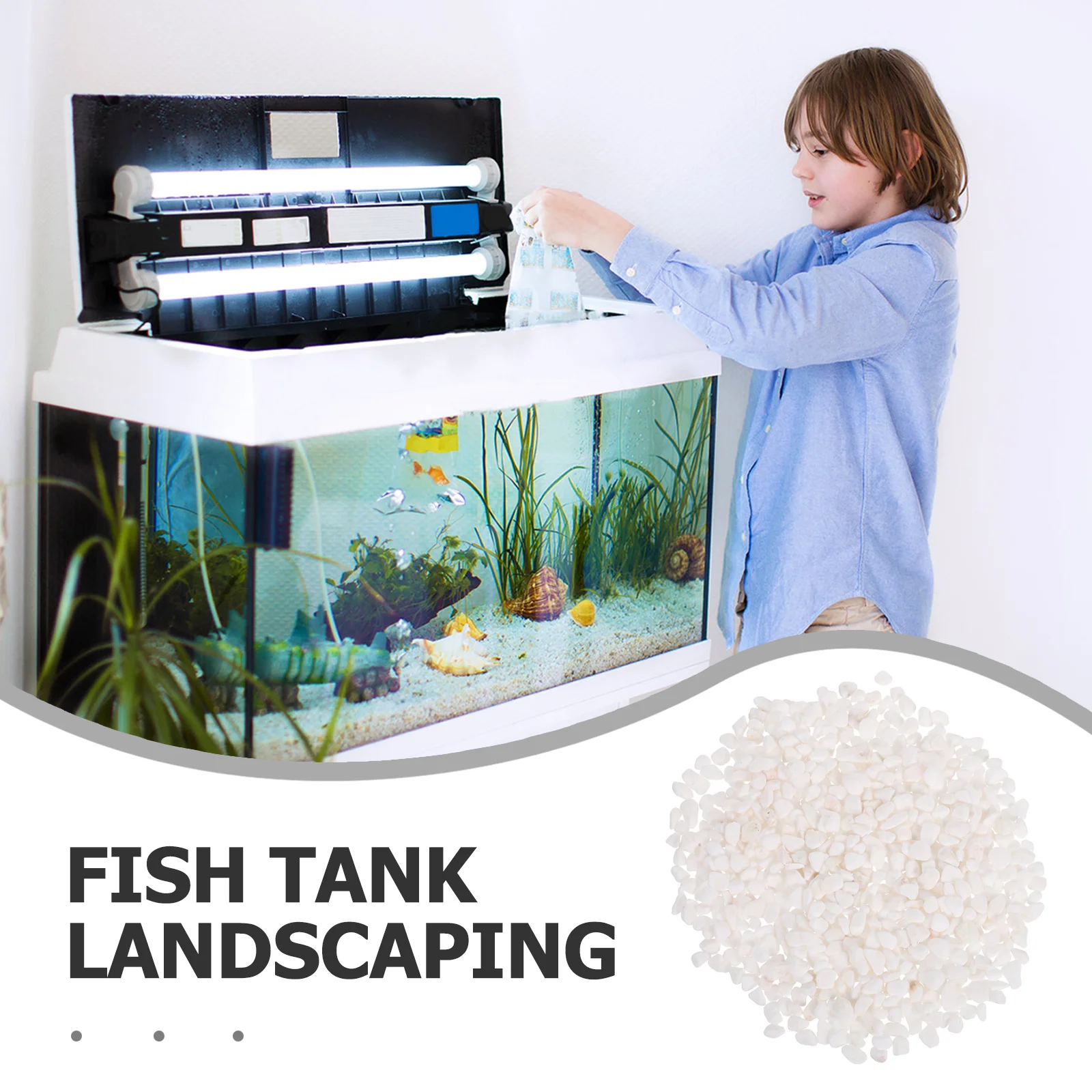 1 حقيبة 250 جرام أحجار الزخرفية الطبيعية لخزان الأسماك أصائص زرع حوض السمك الحصى تررم نهر الصخور الحصى المناظر الطبيعية البيضاء