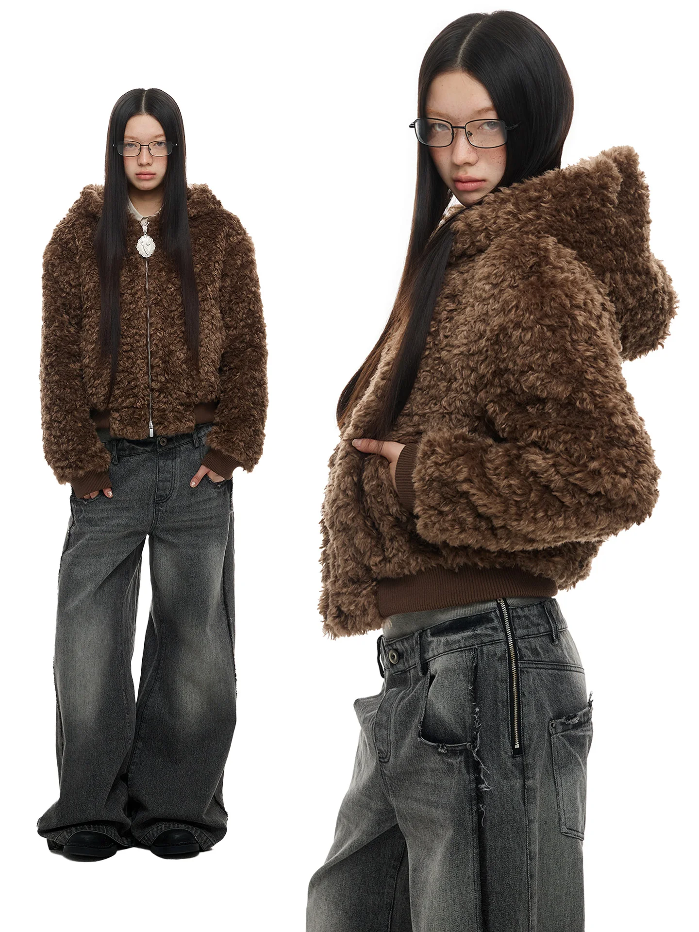 

Зимнее теплое модное пальто JIKOO Ulysses' Dinner из искусственной шерсти с капюшоном для женщин, хлопковая одежда для дам