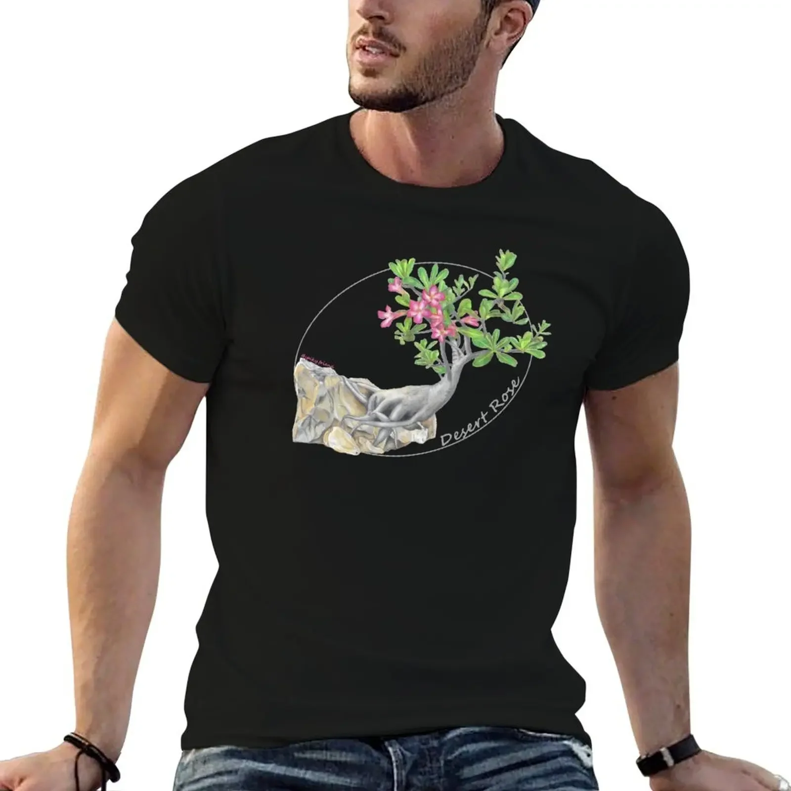 Desert Rose Style T-Shirt korean fashion blanks blue archive tee shirts for men