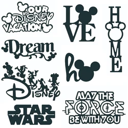 Troqueles de corte de Metal Dream LOVE HOME HO, troqueles de corte de palabras de Mickey de Disney para manualidades, tarjetas de álbum de recortes, troquelado decorativo, nuevo 2022