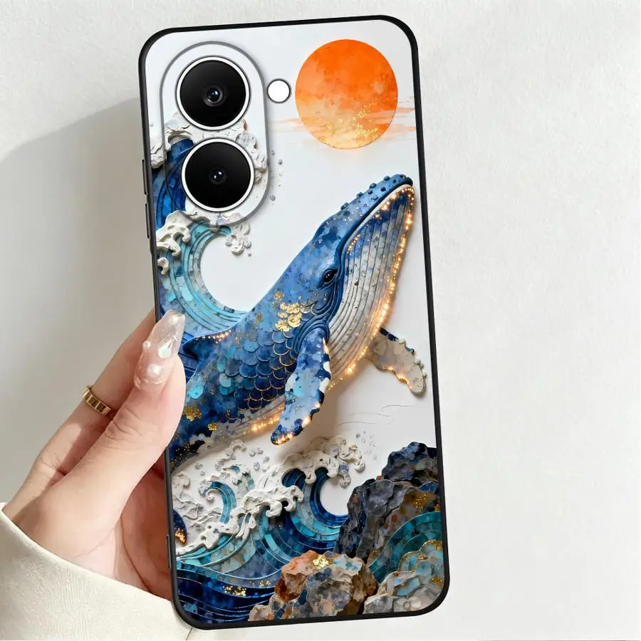Phone Cover Case for Xiaomi Mi 17 Pro Max 11T 12 11 12X 12T 10T 14 13 Lite 17T 15T Whale Wave Sun