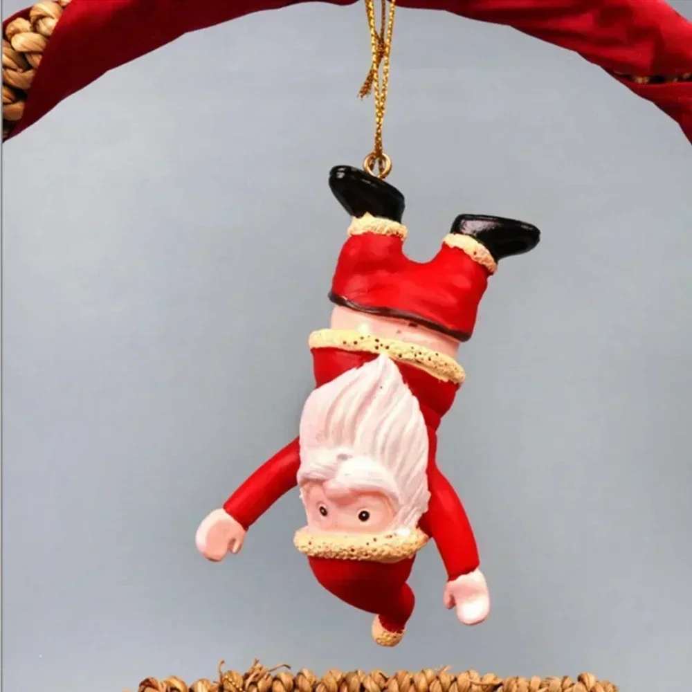 Resin Funny Naked Santa Claus Bare Butt Pendant Christmas Tree Ornaments for New Year Navidad Hanging Xmas Naked Santa Gift Toy