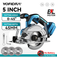 Yofidra 125MM 5 Inch Electric Brushless Circular Saw Multifunctional Saw Woodworking Power Tool For Makita 18V Battery Pin