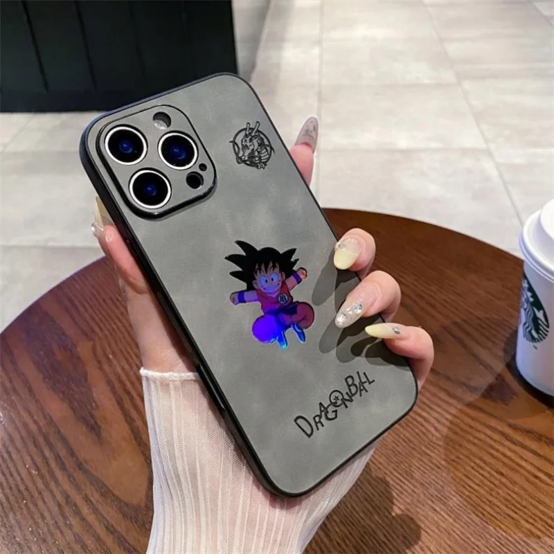 Luxury Dragon Ball Son Goku Phone Case For iPhone 16 15 14 13 12 11 17 Pro Max Plus Air Master Roshi Emboss Leather Cover view 3