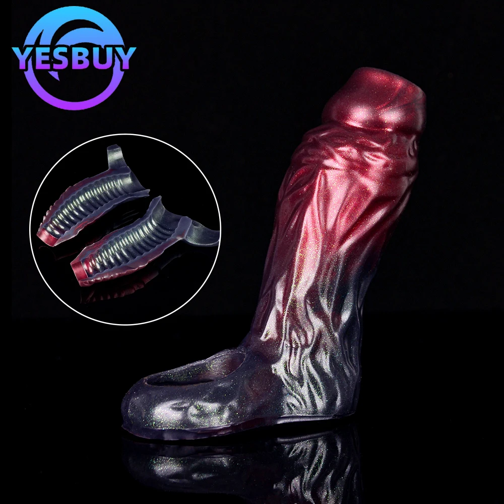 

YESBUY Flexible Penis Sheath Animal Dildo Sleeve With Anti-off Ring Sex Toy Male Cock Extender Delay Ejaculation Adult Products