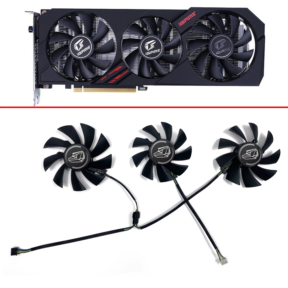 

NEW 85MM 75MM 4Pin iGame RTX2070 SUPER RTX2060 Cooling Fan For Colorful GeForce GTX 1660 SUPER Ultra RTX 2060 Ultra GPU Fan