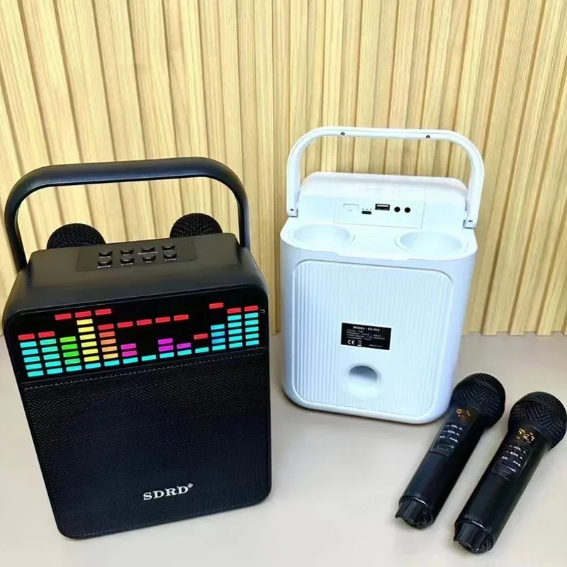 Máquina de Karaoke inalámbrica, Altavoz Bluetooth con micrófono, para el hogar, al aire libre, portátil, teléfono móvil, Coro de entretenimiento, caja de sonido