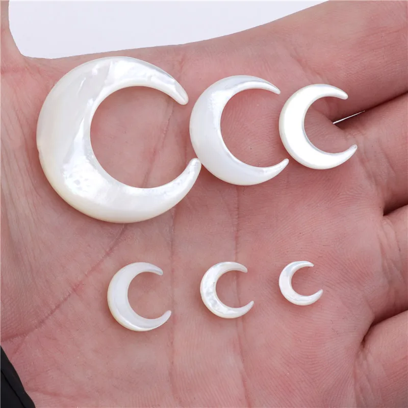 White Shell Crescent Charms Natural Mother of Pearl Shell Moon Crescent Pendant Charms For DIY Jewelry Making Necklace Earrings