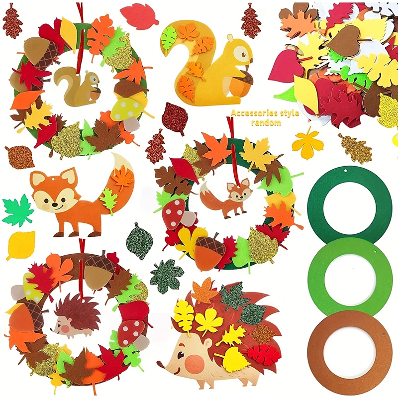 秋のクリエイティブDIYリースクラフトセット、キツネとハリネ - Art And Craft Autumn のレビューと価格