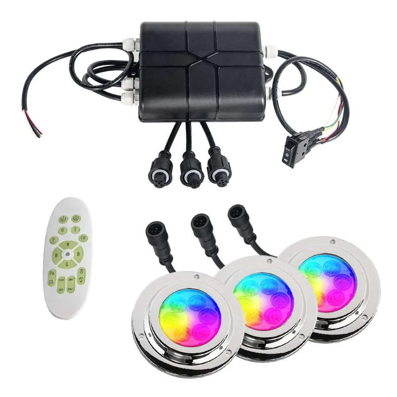 Colorful underwater lights, swimming pool lights, boat lights, underwater atmosphere lights