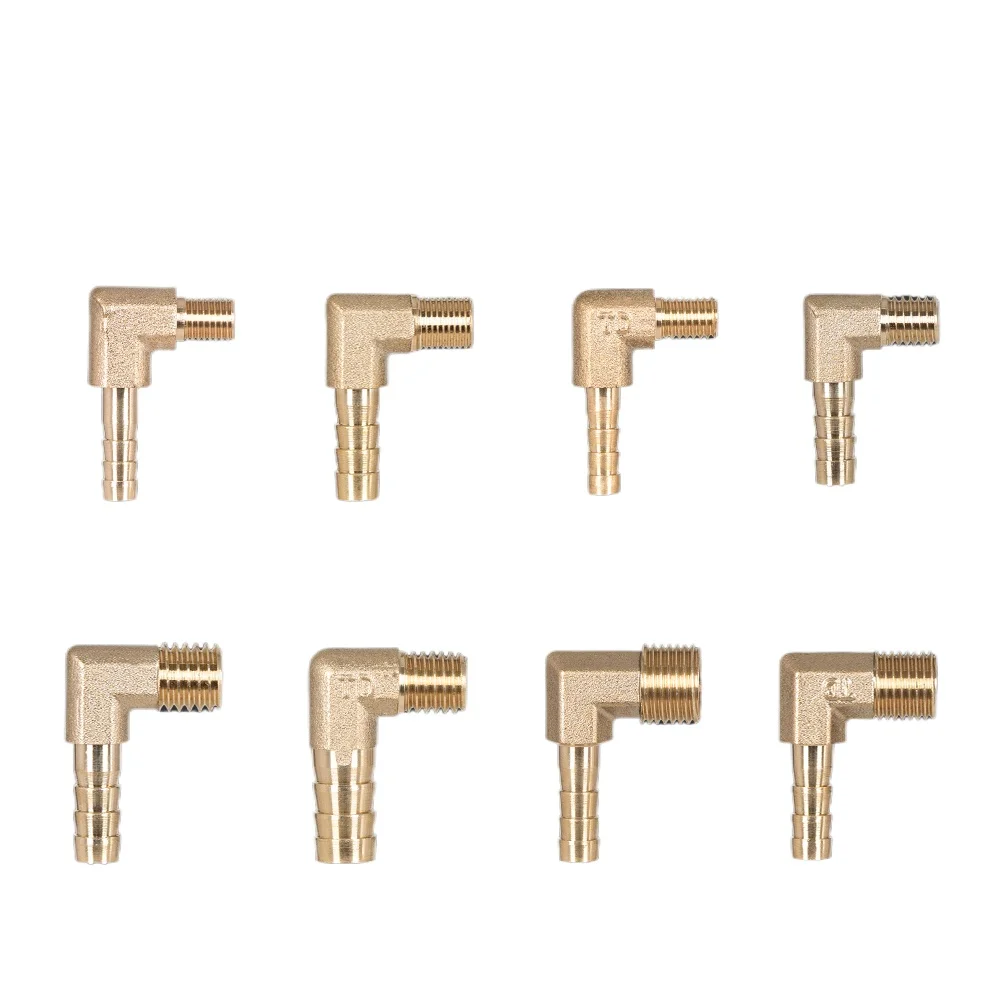 M5 M6 M8 M10 Metric Male To 4 5 6 8 10m Hose Barb L-type Elbow 90 Degree Brass Pipe Fitting Connector Home Garden Water Gas Oil