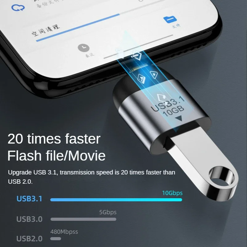 USB3.1 إلى النوع C OTG محول 10Gbps 5V @ 3A شحن سريع شاحن محول USB3.1 إلى USBC محول البيانات لماك بوك هواوي سامسونج