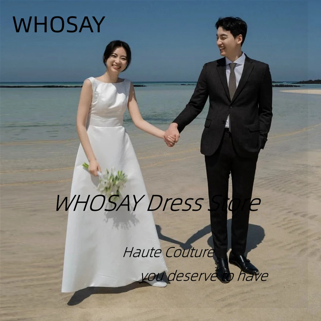 

WHOSAY 웨딩드레스 Beach Wedding Dresses for Women Sexy Backless Robe De Mariée Floor Length Photos Shoot Bridal Gowns