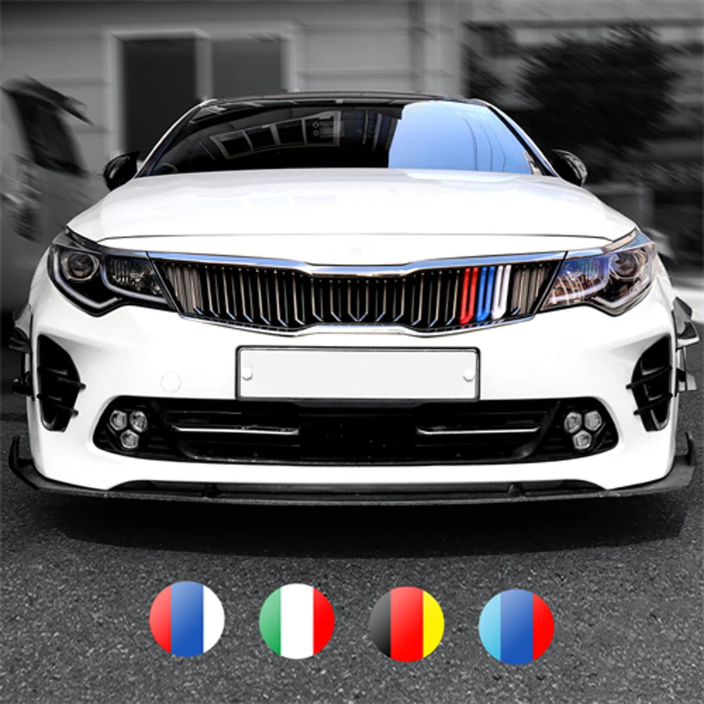 Three Styling Car Middle Mesh Decaration Cover Front Grid Racing Grills Trim Strips For Kia K5 2016-2020