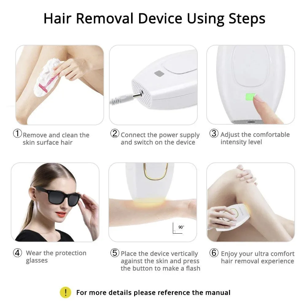 Professional Permanent Laser Depilator IPL Hair Removal Handset Home Use For Women and Men