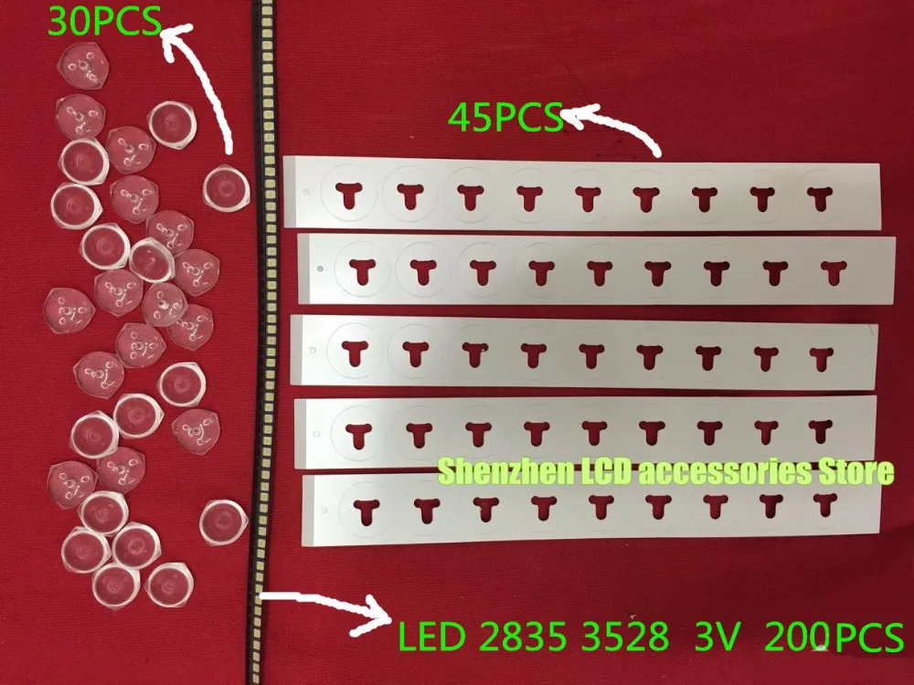 Innotek用ラウンドLED反射フィルムステッカー,白色LEDバックライト,光学レンズ,3528, 3v,2835, 1w,3v,275個