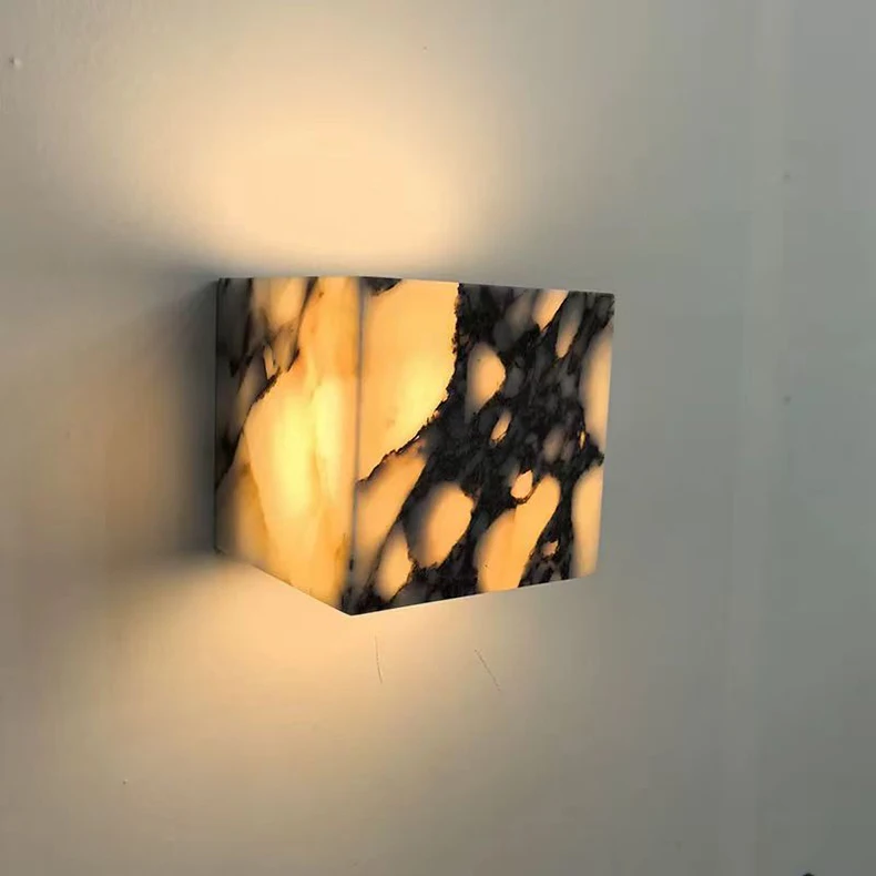 Cube Cuboid Natural Stone Wall Light Art Design Indoor