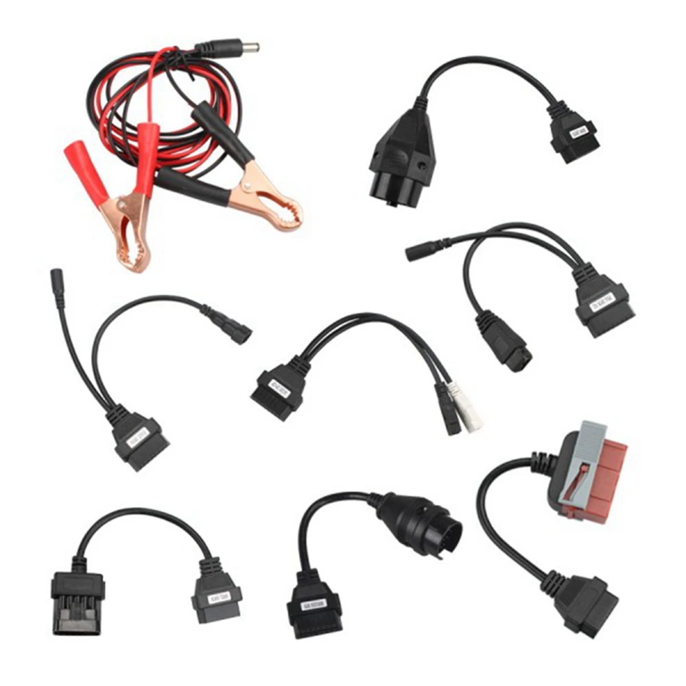 Newest Full Set 8 Car Cables OBDII OBD2 Multidiag PRO Car Cable OBD 2 Diagnostic Interface Connector Extension Cable