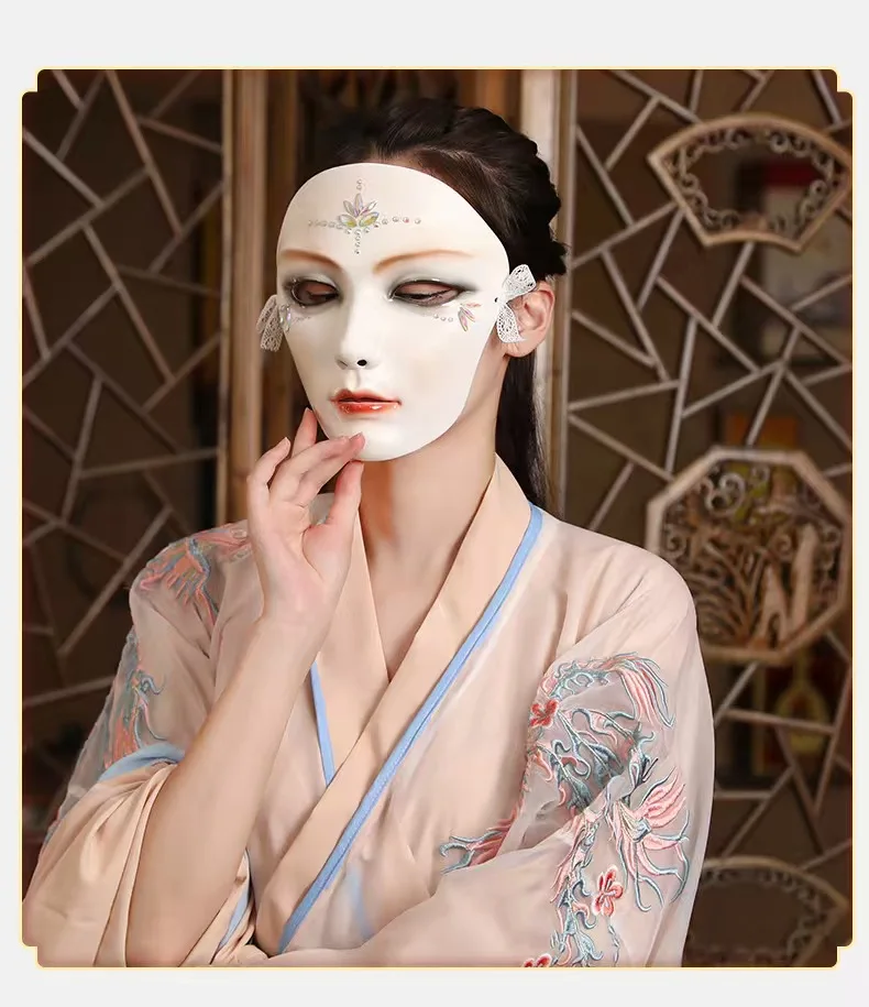 2025 สไตล์จีน Phoenix Queen Hanfu ชุดหน้ากากผู้หญิงโบราณ Oriental ตัวอักษร Performance Props ของขวัญฮาโลวีน