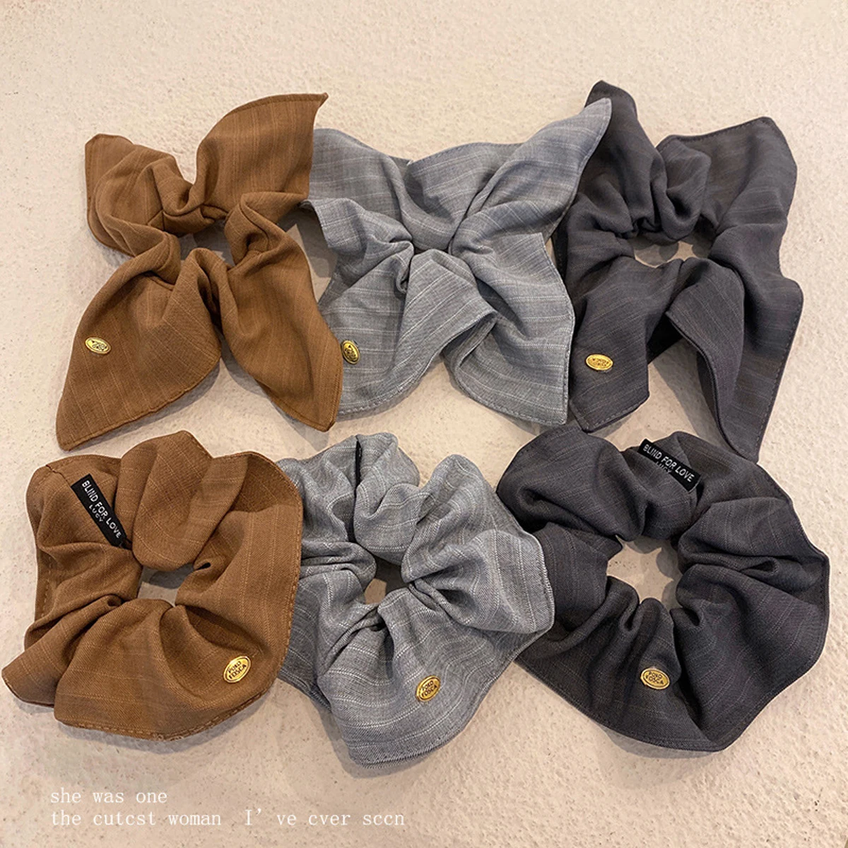 Koreanischer Retro-Streifen-Haargummi, großer Haargummi für niedrige Pferdeschwänze für Damen, hochwertiger Haargummi für Dutt, Haaraccessoires – Detail 2