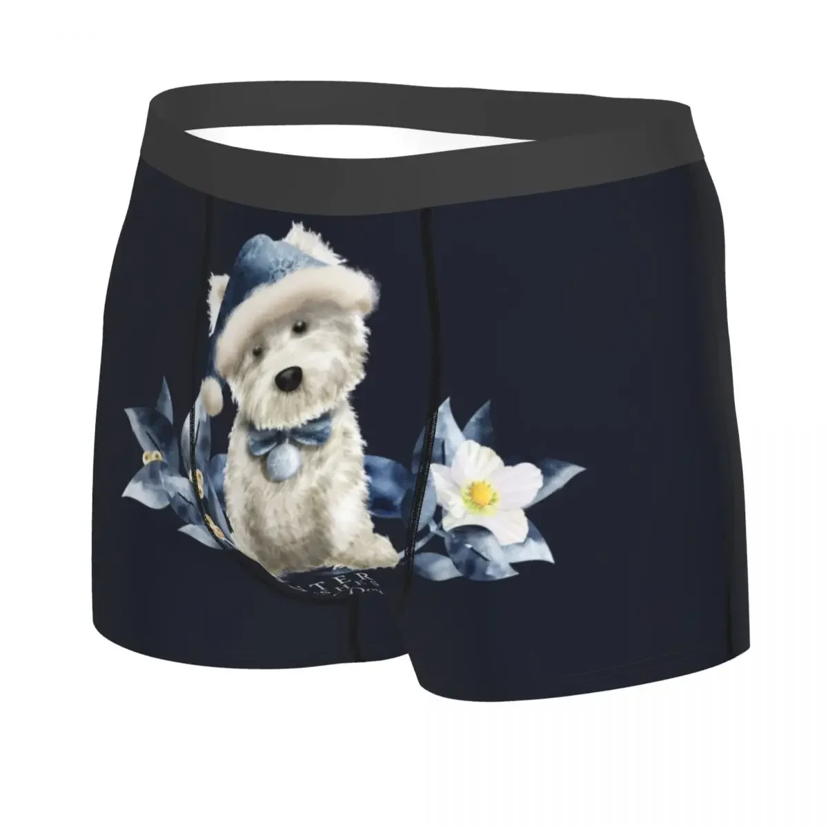 Male Sexy Cute West Highland White Terrier Dog Underwear Boxer Briefs Men Stretch Westie Puppy Shorts Panties Underpants