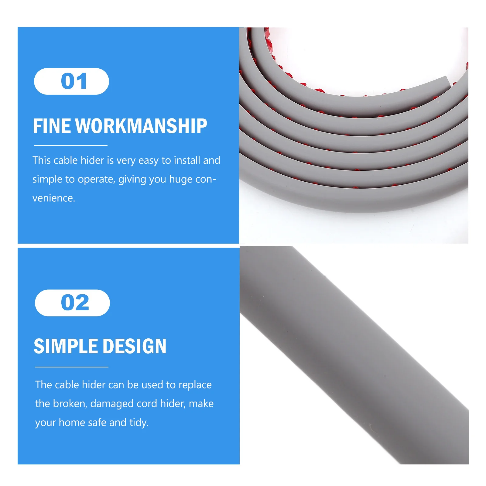 

Cable Hider Wall Mount PVC Material Wire Concealer Simple Installation Cord Cover Channel Hide Power Cord Wires