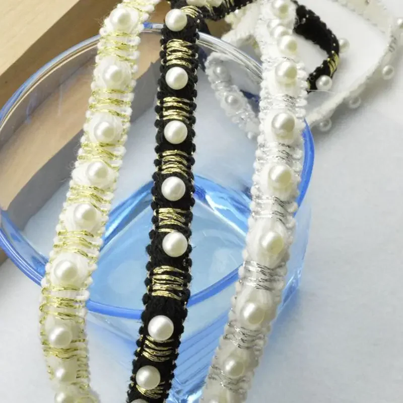 New 2Meters/78.74in Per Pack High-Quality DIY Crafts Wedding Dress Evening Gown Lace Trim Decoration Small Bamboo Knot Beaded La