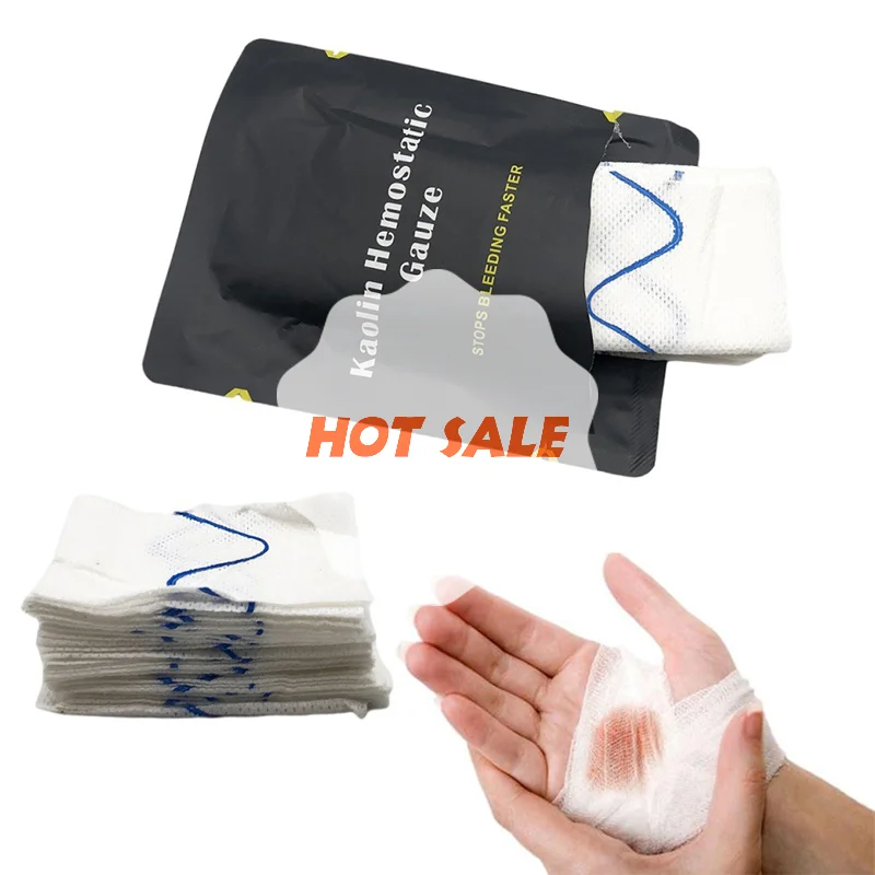 

Hemostatic Kaolin Gauze Combat Emergency Trauma Z-Fold Soluble For Ifak Tactical First Aid Kit Medical Wound Dressing