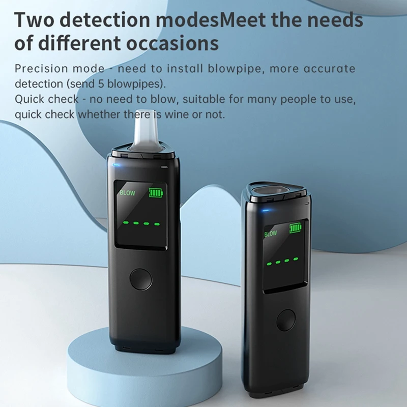 Portable Breath Alyzer Rechargeable Breath Alcohol Tester Breathalyzer For Personal & Professional Use