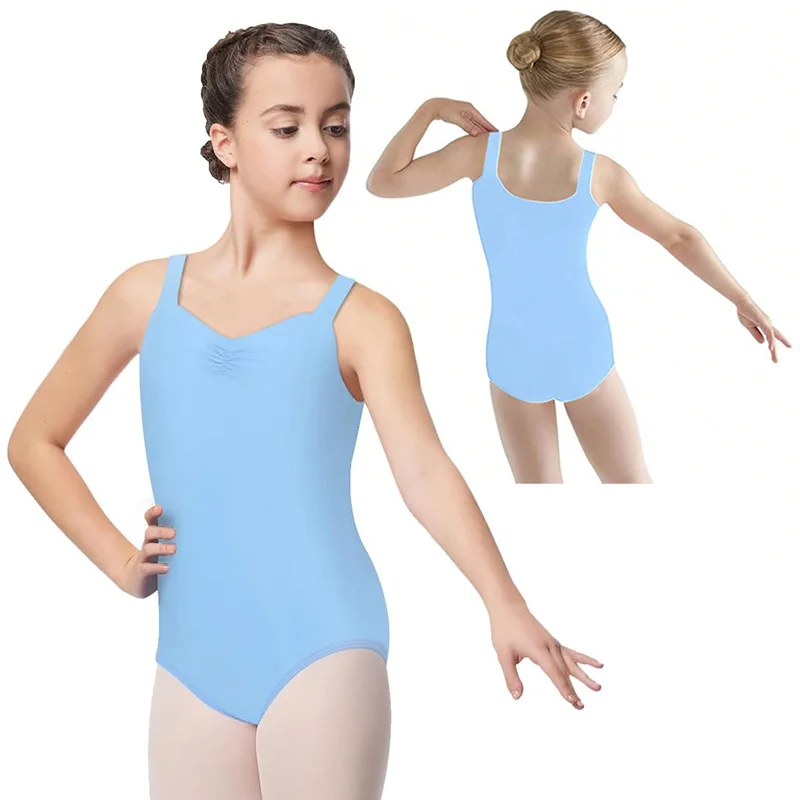 여자 민소매 공주 캐미솔 발레 댄스 레오타드 소녀 체조 댄스 탱크 탑 소프트 라이닝 댄스 레오타드