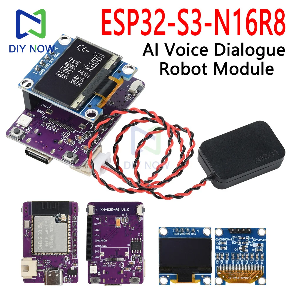 

ESP ESP32 S3 N16R8 Development Board Xiaozhi AI Voice Dialogue Robot Module With 0.96 inch OLED Screen Type-c Interface