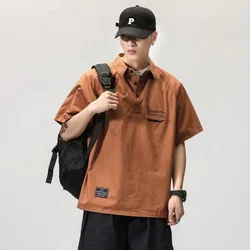 Men's T Shirts 2024 Summer Fashion Cargo Short Sleeve Tops Summer Loose Casual Polos Homme High Quality Handsome Golf Wear Tee