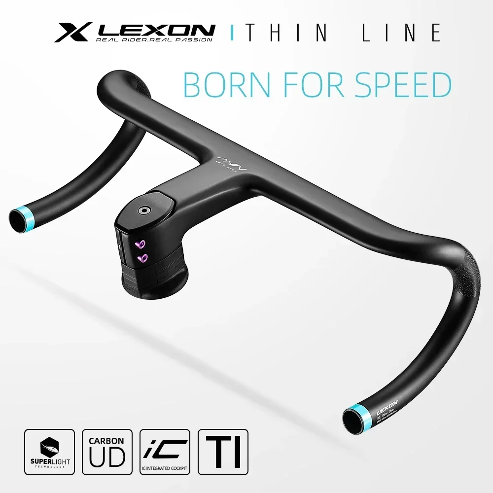 

2025 LEXON Full Carbon Road Integrated Handlebar Ultralight Road Bike Handlebar T1000 Racing Bent Bar Bicycle Accessories 28.6mm