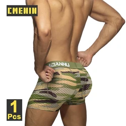 CMENIN Sexy Cotton Camouflage Men Boxershorts Sponge Butt Lifting Men's Panties Sissy Man Underwear Breathable Men Boxer Briefs