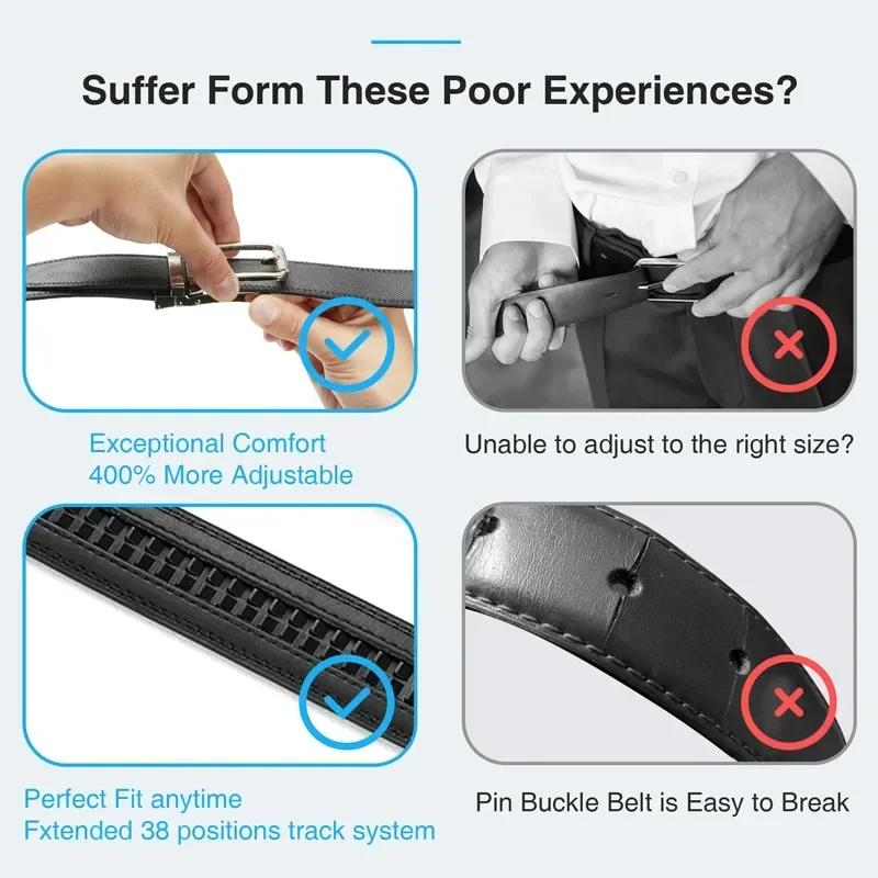 الرجال حزام جلد طبيعي حجم كبير 170 160 150 140 130 سنتيمتر أحزمة الأعمال العلامة التجارية الشهيرة حزام معدني أسود مشبك تلقائي #6