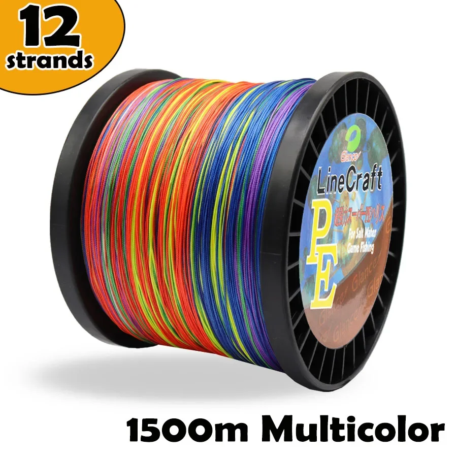 

12 Strands Braid Fishing Line 1500M Braided PE Strong Multifilament Durable Sea Saltwater Fishing Wire