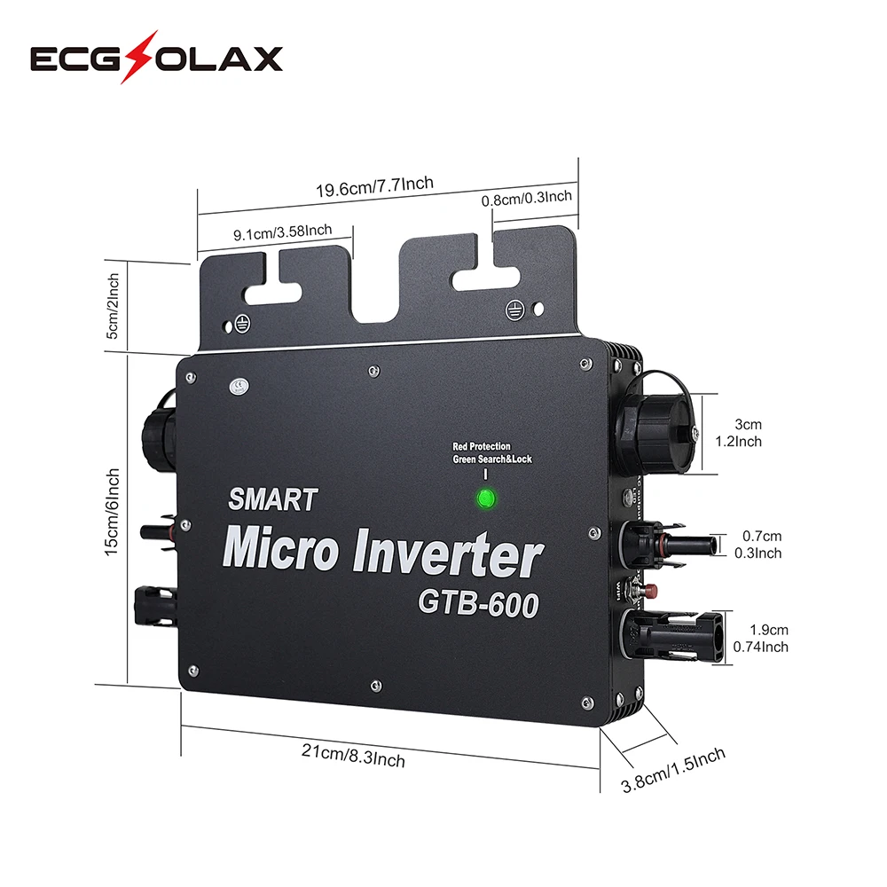 Imagem -05 - Ecgsolax Smart Micro Inversor 600w 230v 50 60hz Mit Wasserdichte Grade Wifi Mppt Inversor Solar à Prova d Água