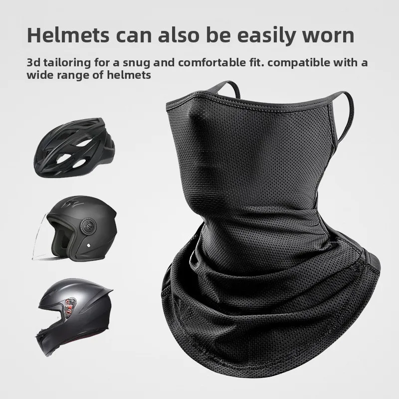 Outdoor Cycling Sunscreen Face Mask with Neck Cover Breathable Ice Silk Towel for Men and Women UV Protection Sports Fishing