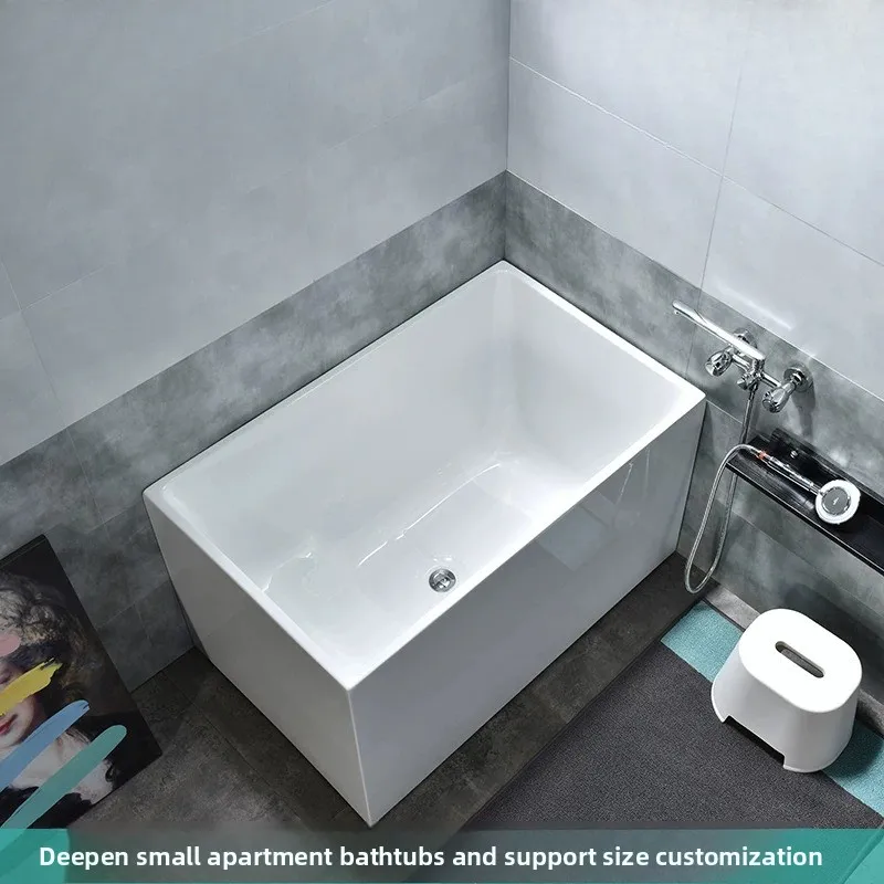 Z20 - acrylic freestanding deep soak bathtub, japanese-style adult mini square thermostatic bathtub for home use