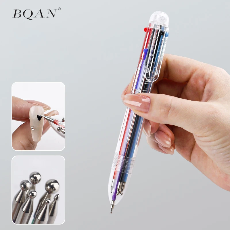 Bolígrafo de Puntos para Decoración de Uñas 6 en 1, Bolígrafos de Puntos DIY, Herramienta para Recoger Gemas y Diamantes de Imitación, Herramientas de Manicura
