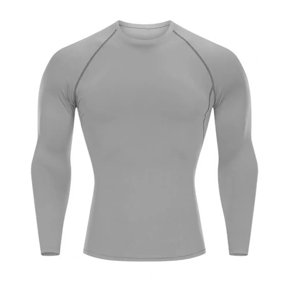 Fitness Shirt Premium Men\'s Long Sleeve Compression Running Shirt Breathable Sweat Absorbing Quick Drying Workout for Jogging