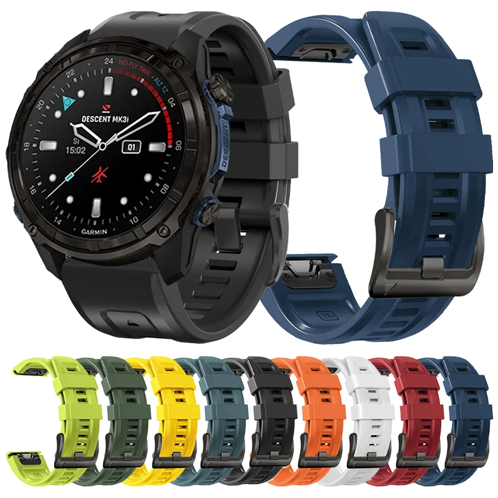 22/26mm Quick Fit Silicone Strap for Garmin Descent G1 Mk3i/Mk2/Mk2i/Mk1 D2 S60 S62 PX Solar Band Bracelet Wristbands Accessorie