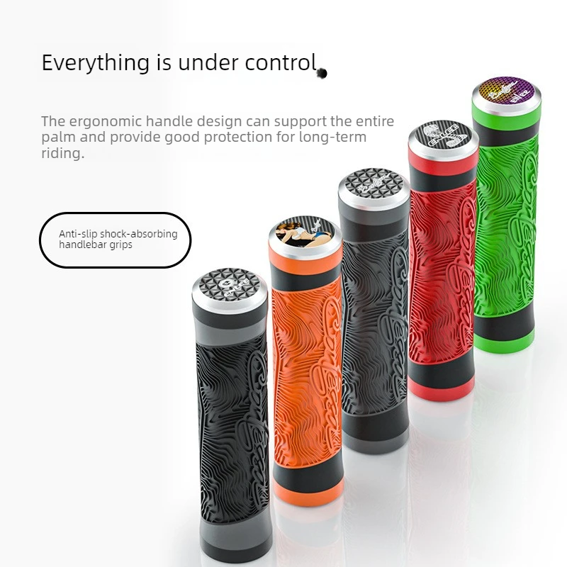 

Enlee Bicycle Mountain Bike Folding Car Silicone Grips Universal Double Pass Shock Absorber Non-slip Shock-proof Grips