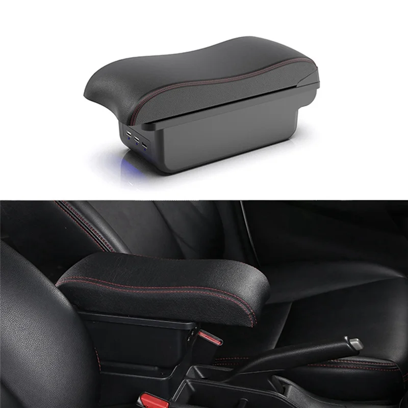 

For MAZDA CX-3 Armrest For Mazda 2 Skyactiv Version Cx3 Car Armrest Box Storage Box Curved Surface Leather