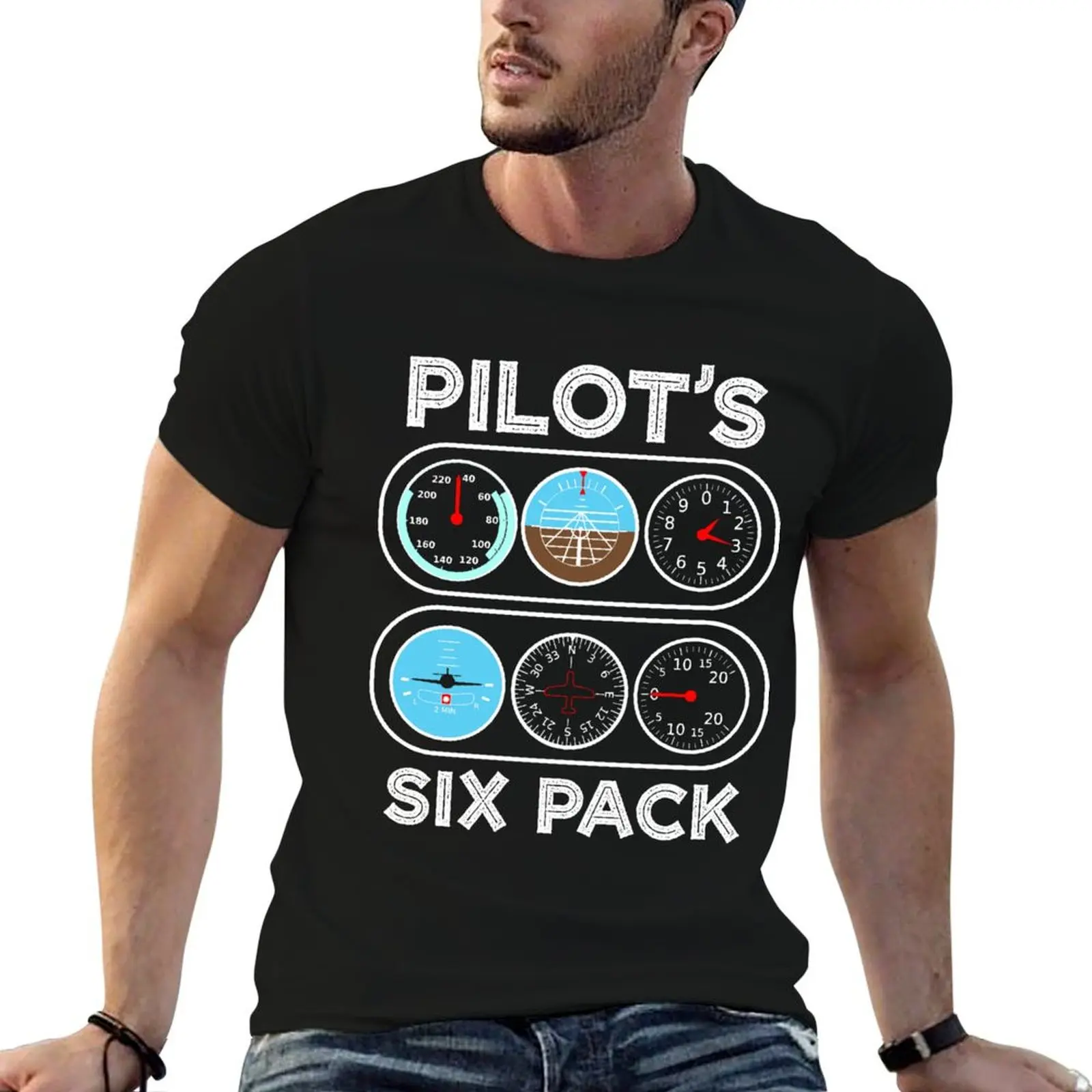 Pilot's six pack-Camiseta divertida con regalo para piloto, camiseta de anime para hombre, camiseta de lujo para hombre, camiseta de algodón de alta calidad