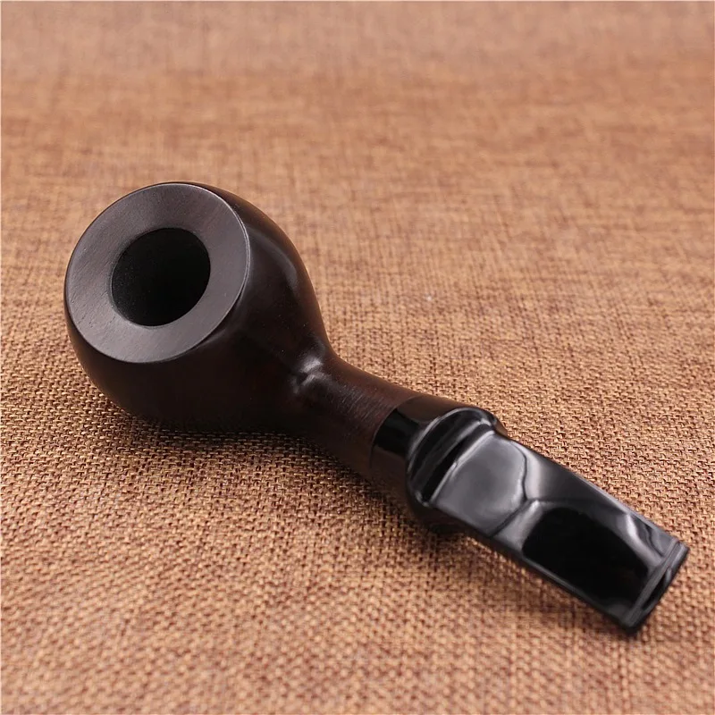 Classic Long Ebony Wood Solid Churchwarden Wooden Bent Smoking Pipe Tobacco Pipe Smoke Tube Fit For 9mm Filters Gift For Father