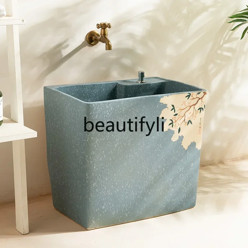 

Creative mop pool household balcony ceramic outdoor courtyard mop pool terrace bathroomAsmt5203