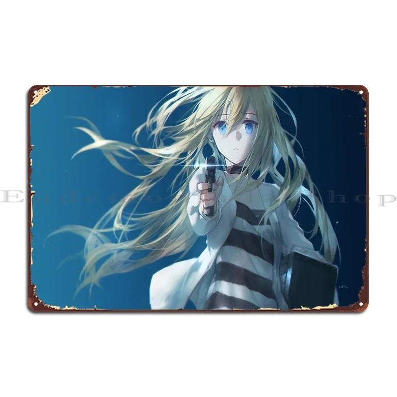 Rachel From Angels Of Death Metal Plaque Poster Decoration Wall Decor Designing Cinema Cinema Tin Sign Poster