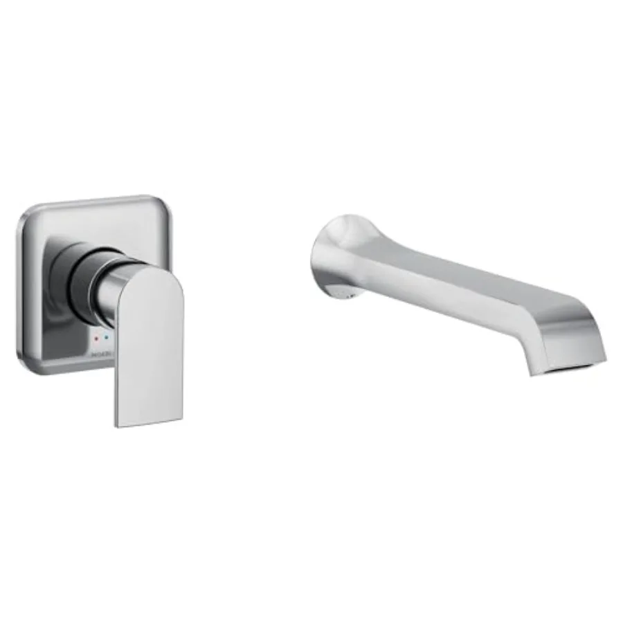 

Genta LX Chrome Single Handle Wall Mount Tub Filler High Flow Tub Faucet with 10 Spout Reach WT901