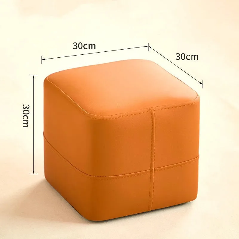Luxury Leather Square Stool 14